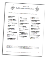 Condensed Cultivation Information