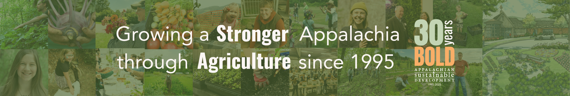 Growing a stronger Appalachia through agriculture since 1995 - 30 years bold